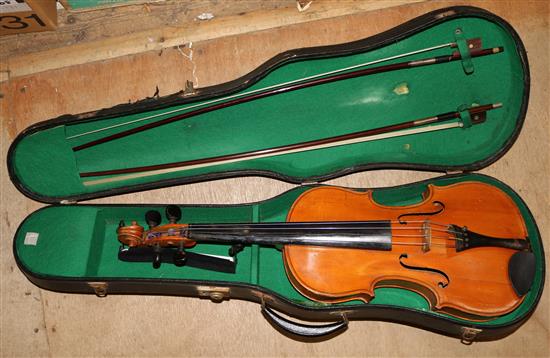 Viola, case and 2 bows and music